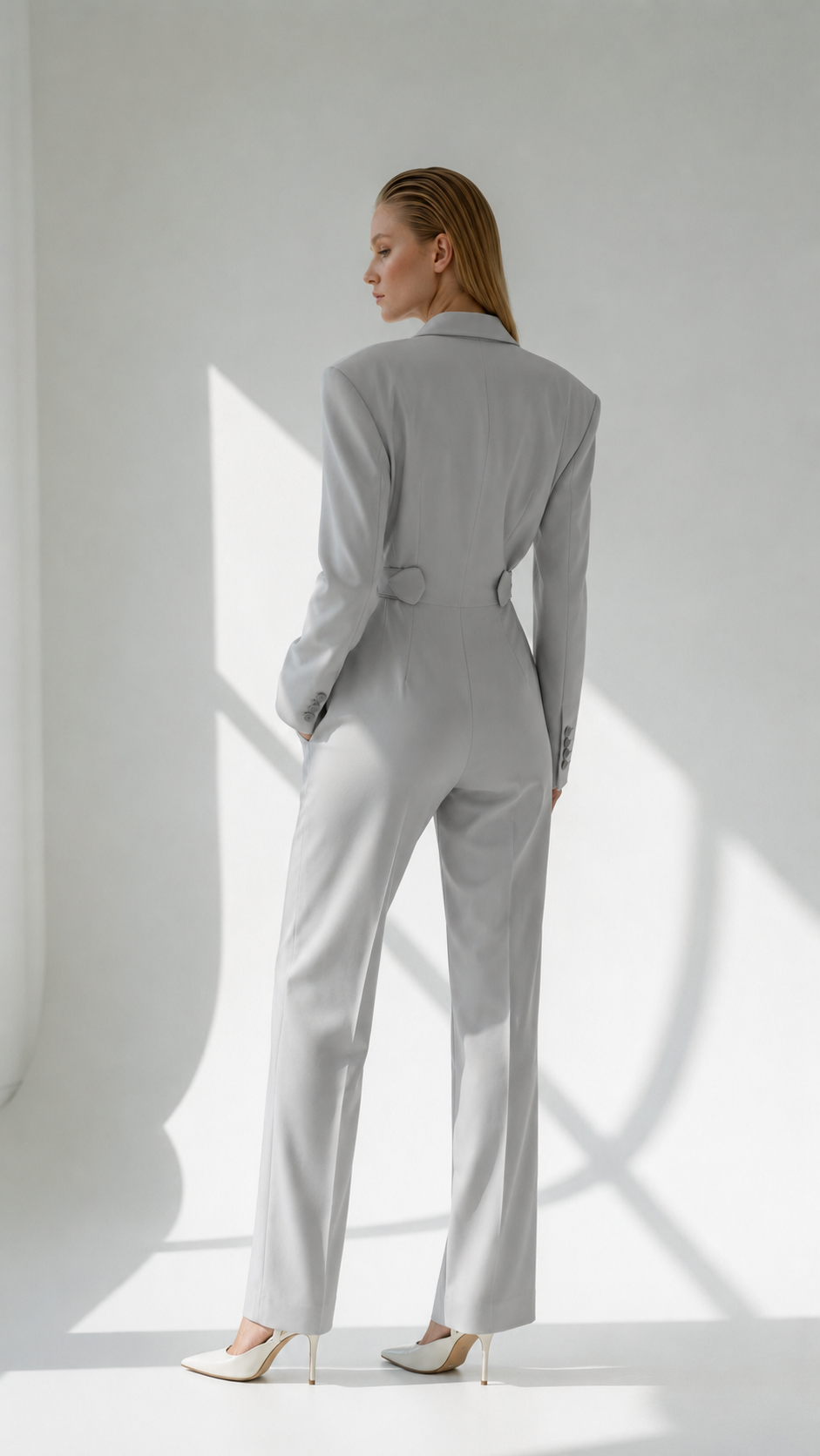 Grey Suit Jumpsuit