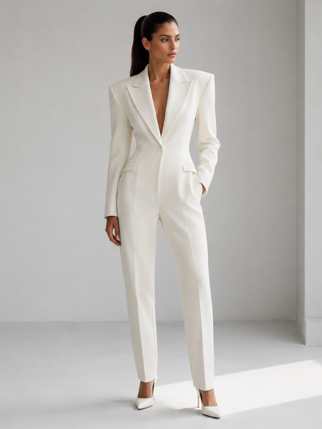 Pure Wool Suit Jumpsuit