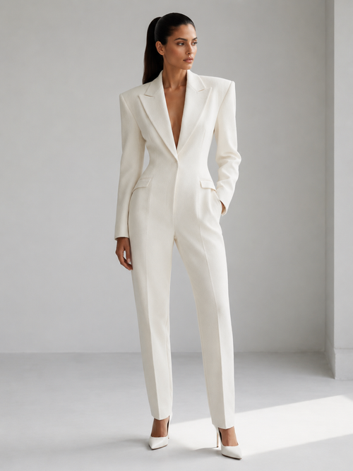 Pure Wool Suit Jumpsuit