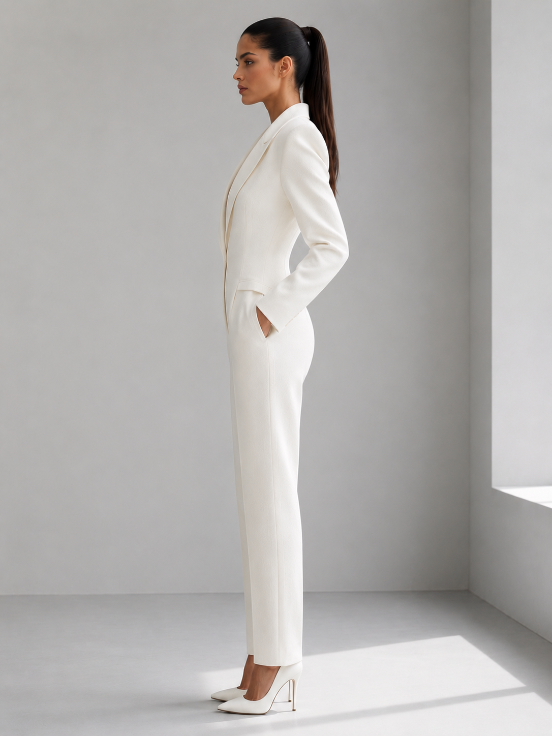 Pure Wool Suit Jumpsuit